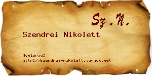 Szendrei Nikolett névjegykártya