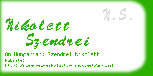 nikolett szendrei business card